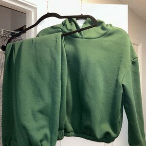 Green Hoodie and Sweatpants Set